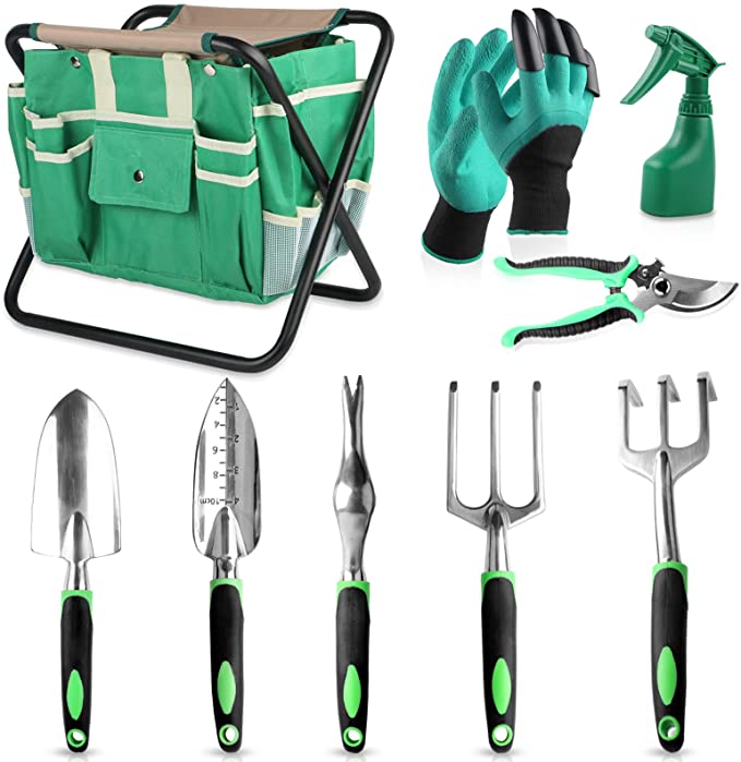 Ebay Amazon Hot Sale 7pcs Gardening Tools With Durable Storage Yard Tool